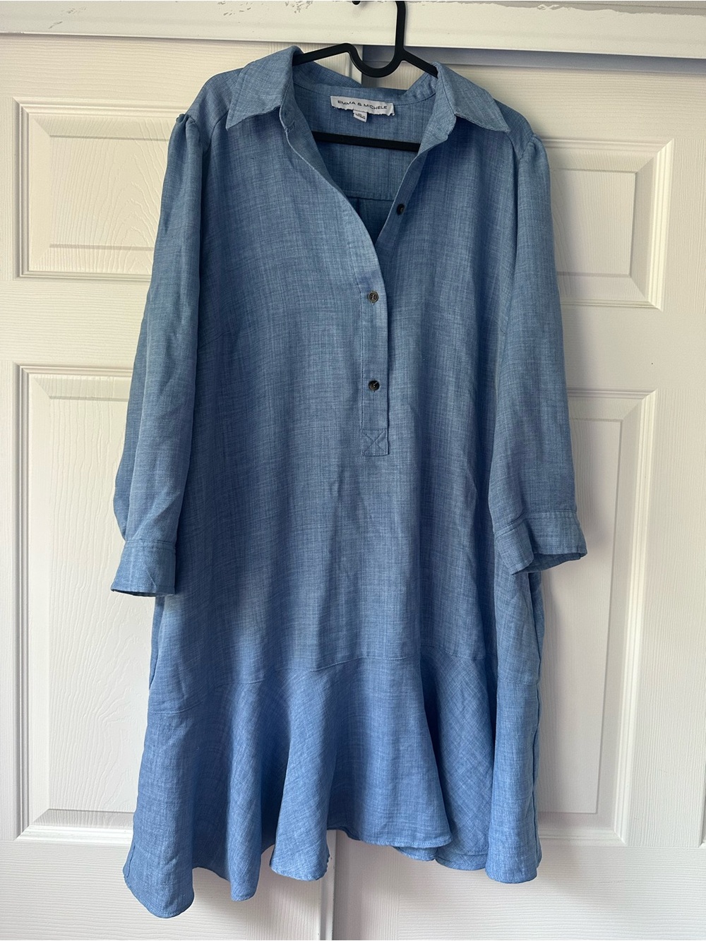 Emma & Michele Light Blue Long Sleeve Tunic Dress